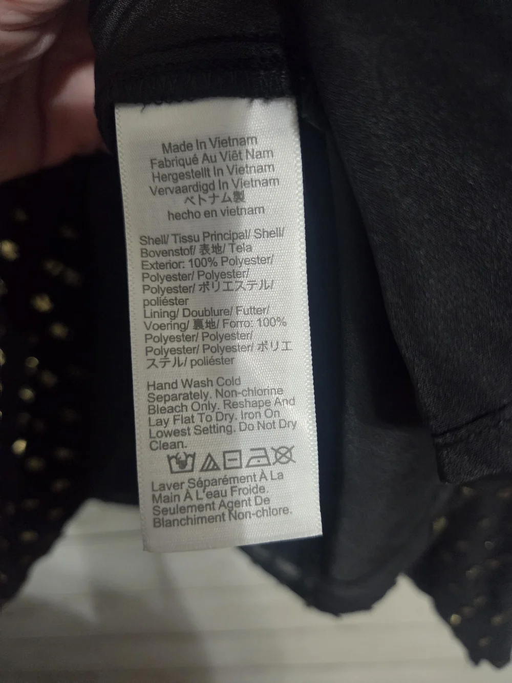 J. Crew Black Blouse with Gold Shimmer Clip-Dots Size 3x Sheer With Lining